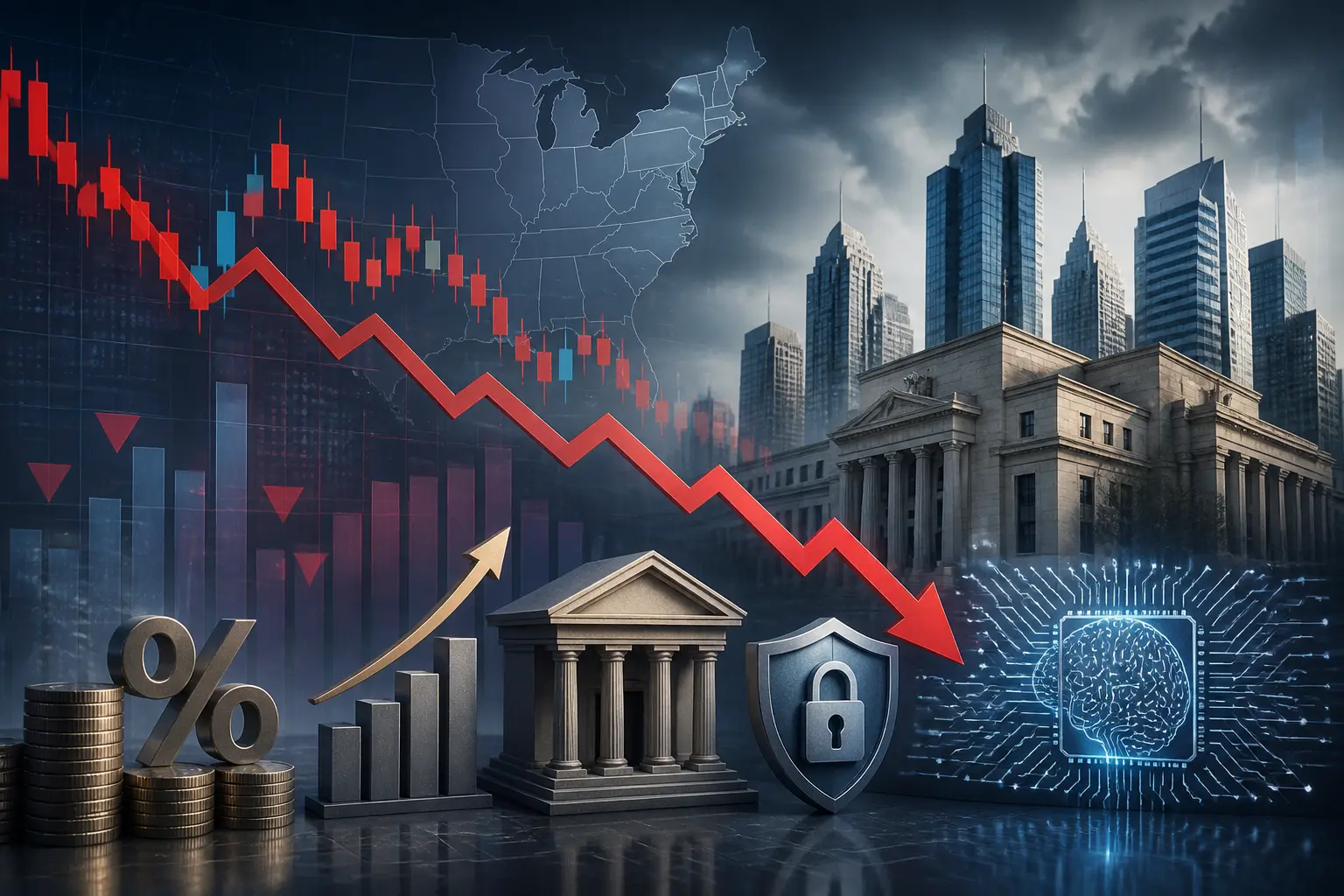 تراجع العقود الآجلة لمؤشرات الأسهم الأمريكية وسط مخاوف رفع الفائدة وأمان الذكاء الاصطناعي