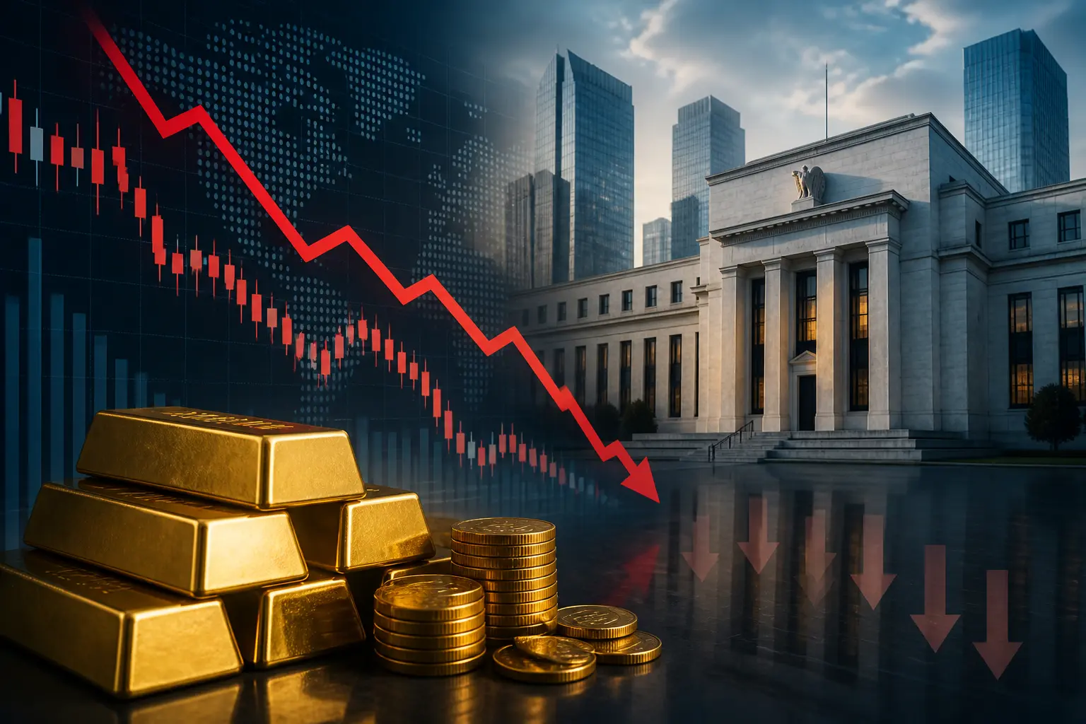 سعر الذهب يتراجع وسط ضغوط ثلاثية مع اقتراب إعلان الفيدرالي