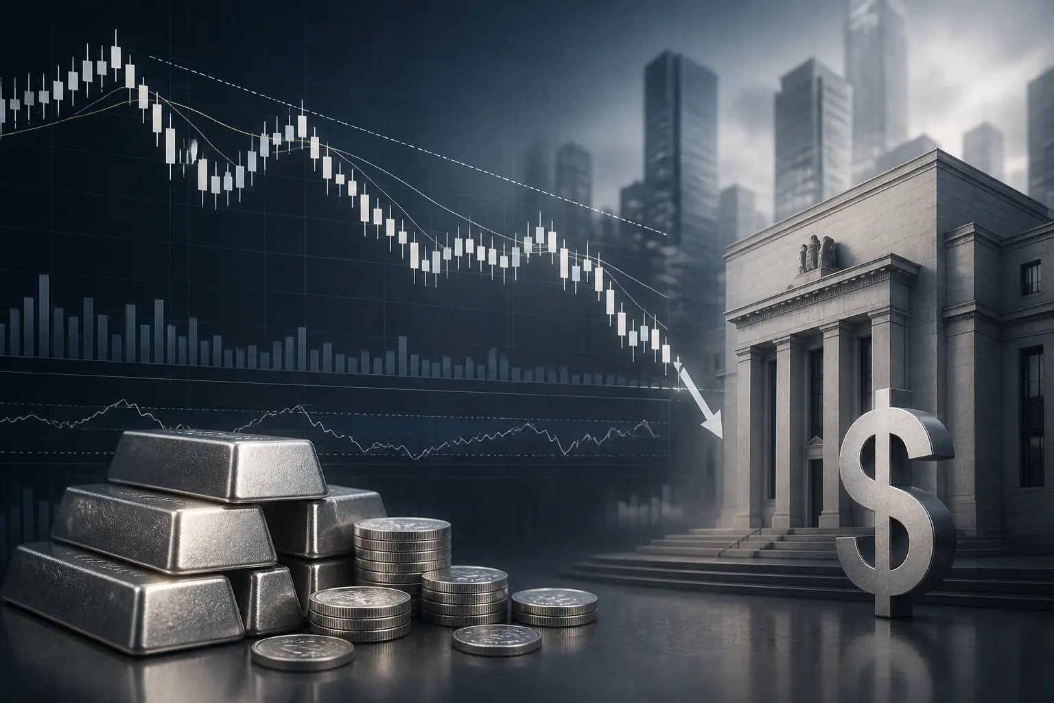 الفضة تحت ضغط قرب 63 دولارًا مع ترقب قرار الفيدرالي الأمريكي