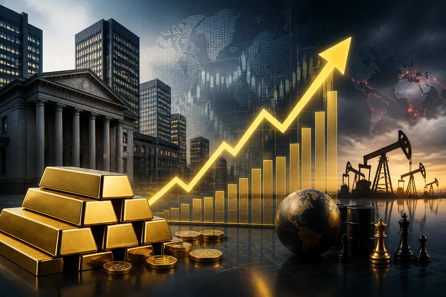 الذهب يرتفع بنحو 1% قبيل قرار الفيدرالي وسط تقلبات النفط والتوترات الجيوسياسية