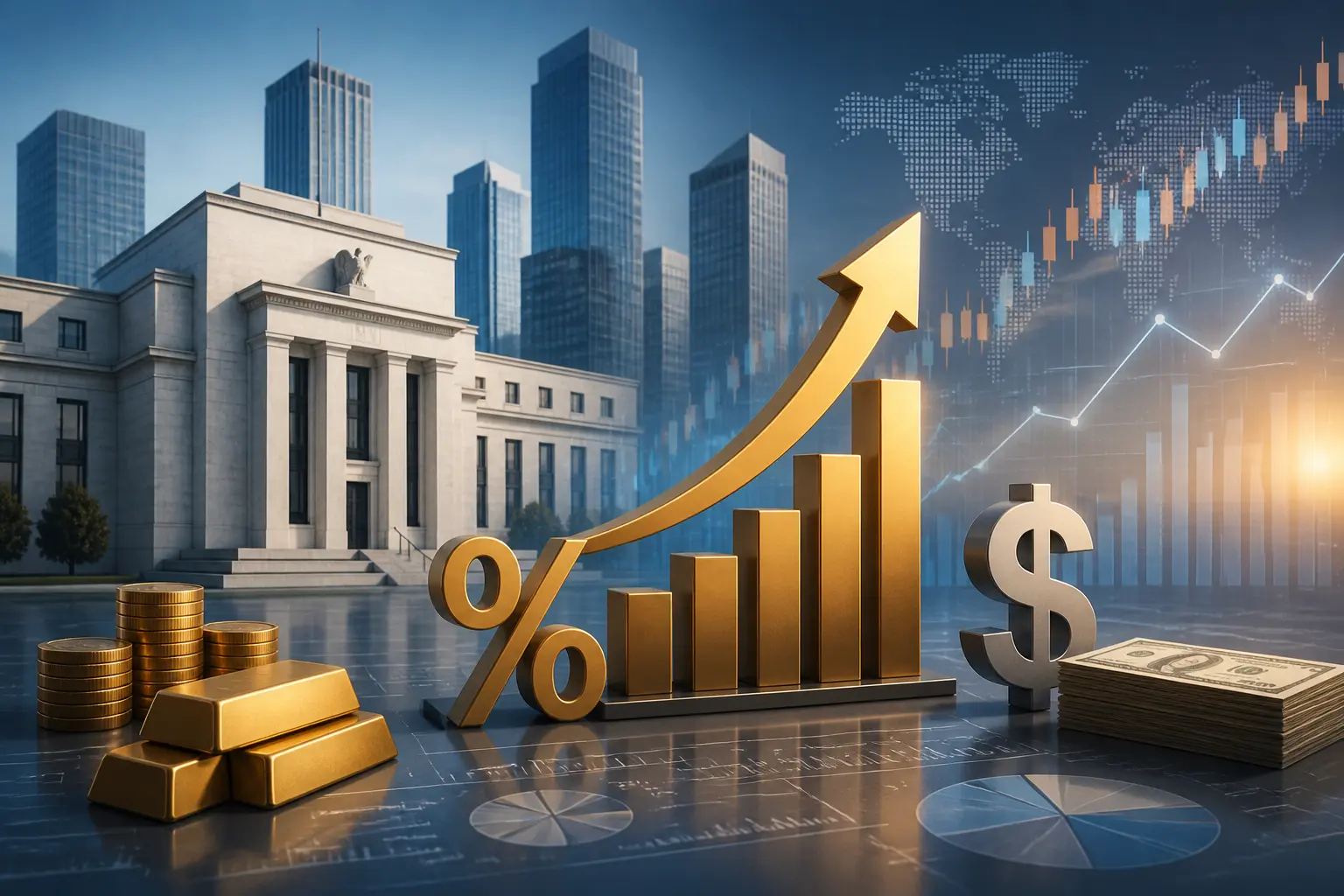 الفيدرالي يرفع الفائدة 25 نقطة أساس وسط ترقب لتأثيرات الذهب والدولار