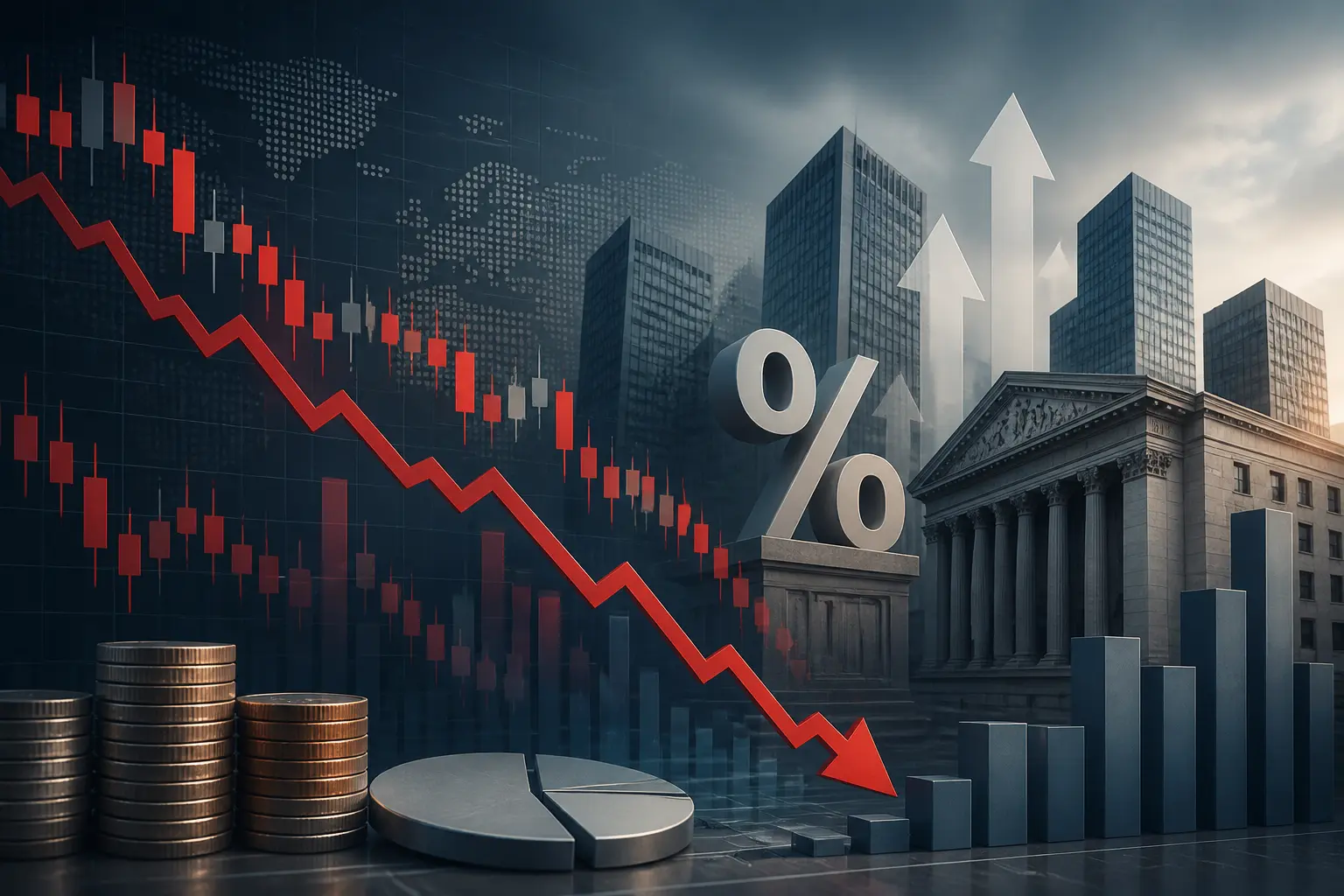 تراجع الأسهم الأمريكية تحت ضغط رفع الفائدة من الاحتياطي الفيدرالي