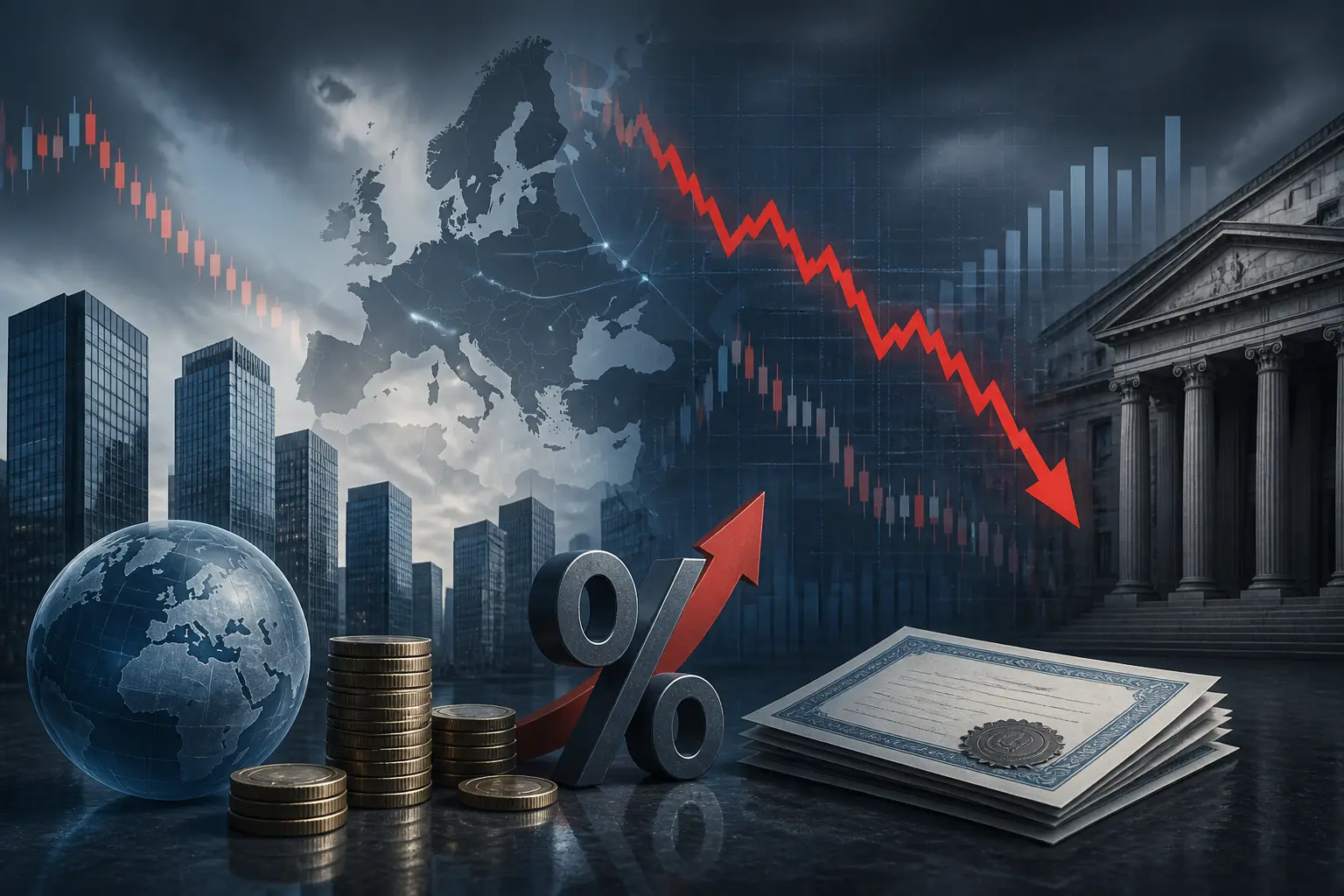 الأسهم الأوروبية تتراجع بفعل التوترات الجيوسياسية وارتفاع عوائد السندات