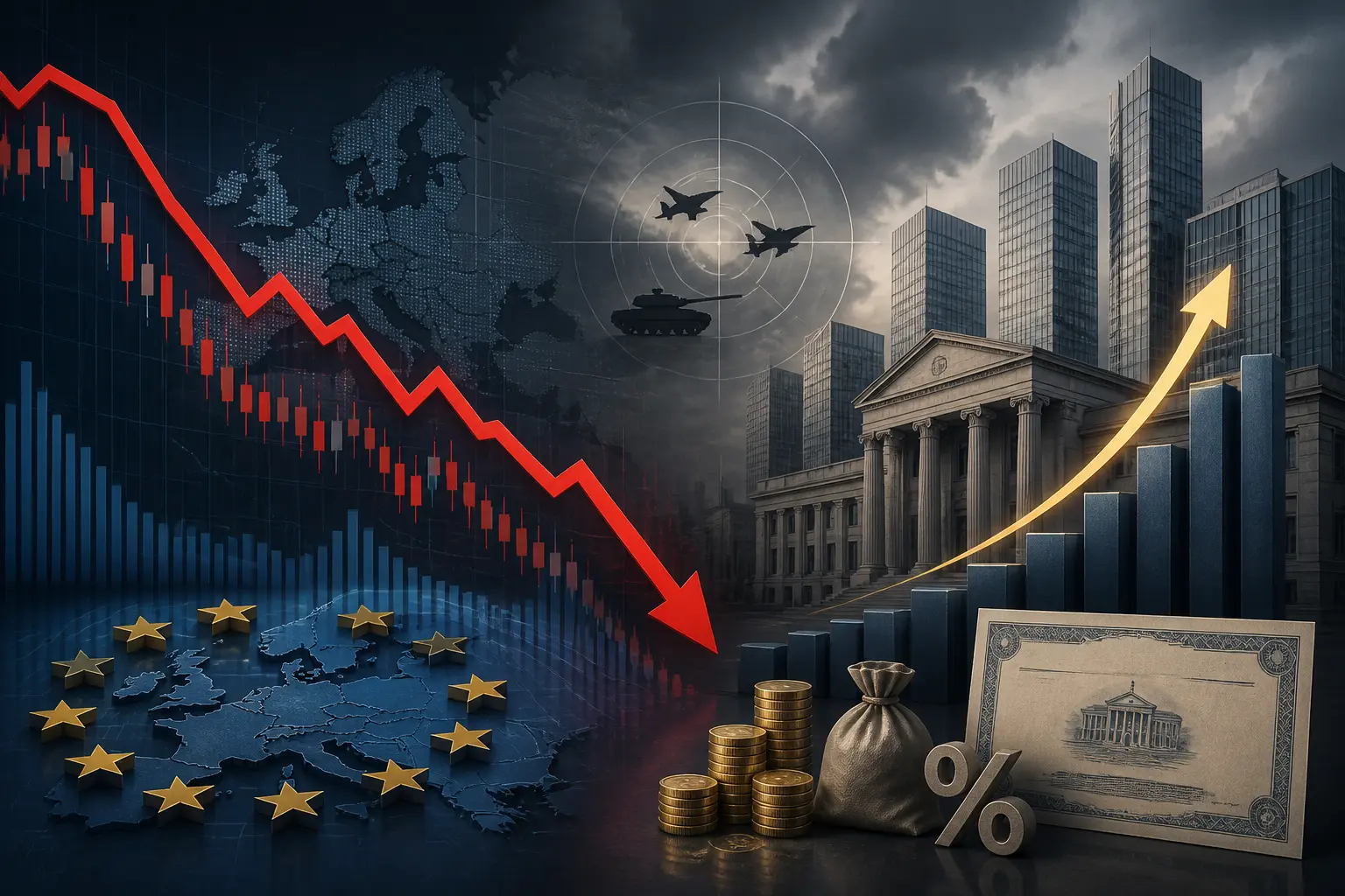 الأسهم الأوروبية تتراجع بفعل التوترات الجيوسياسية وارتفاع عوائد السندات