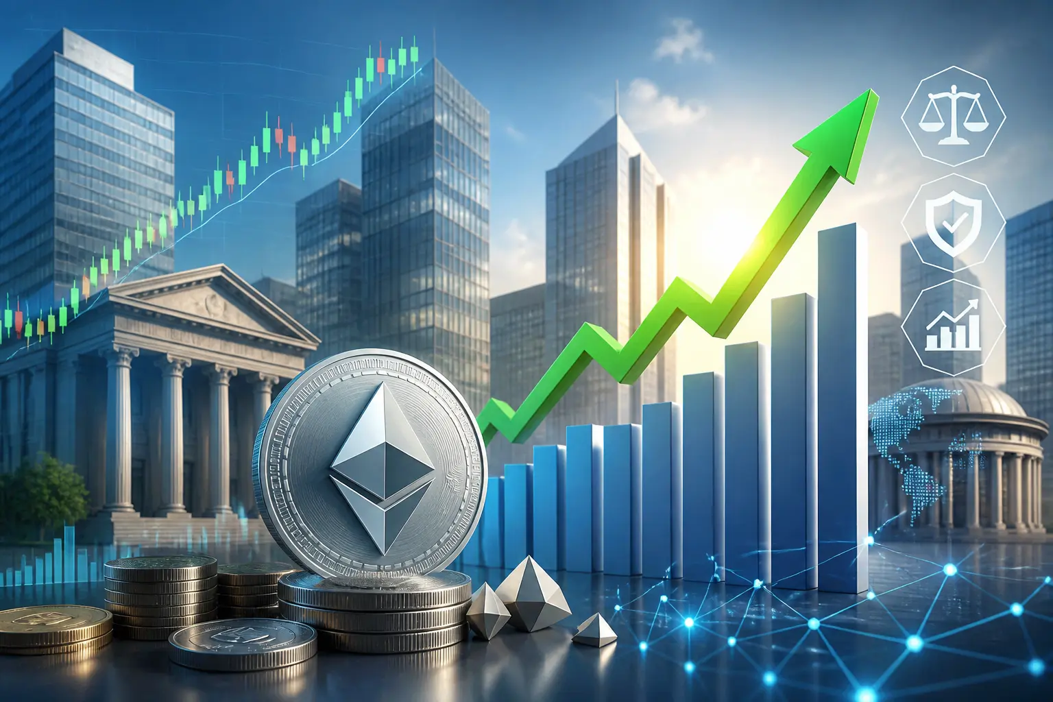 إيثريوم يرتفع مع تفاؤل المستثمرين بعد تحركات تنظيمية في سوق العملات الرقمية