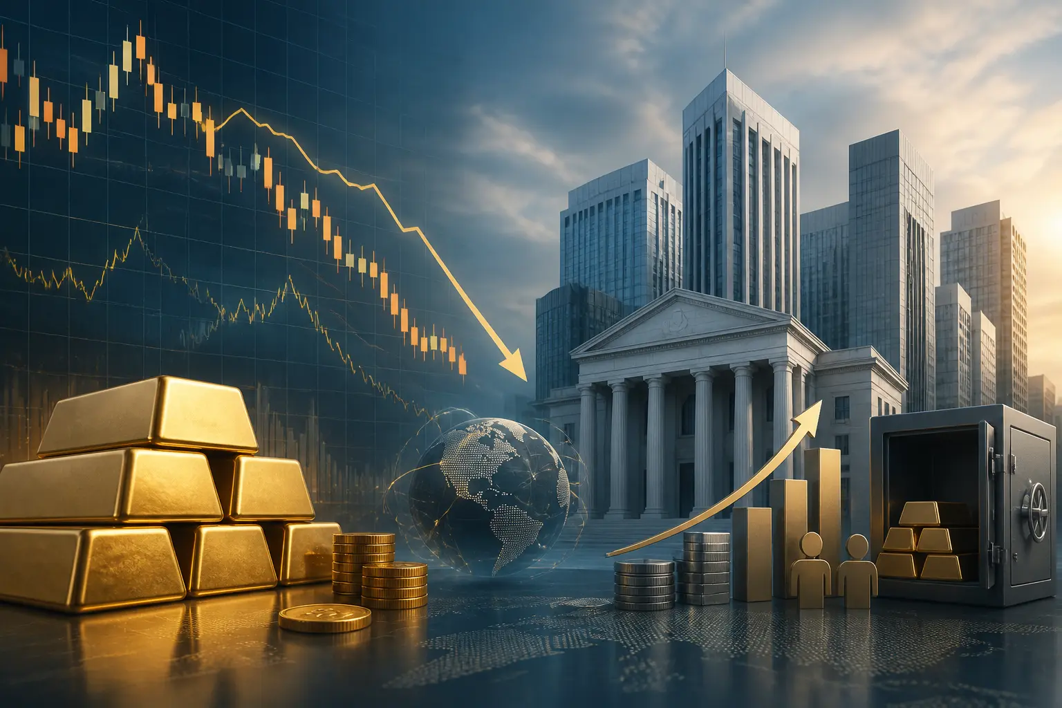 الذهب يتراجع بفعل تشديد الفيدرالي وسط دعم من صناديق الاستثمار والبنوك المركزية