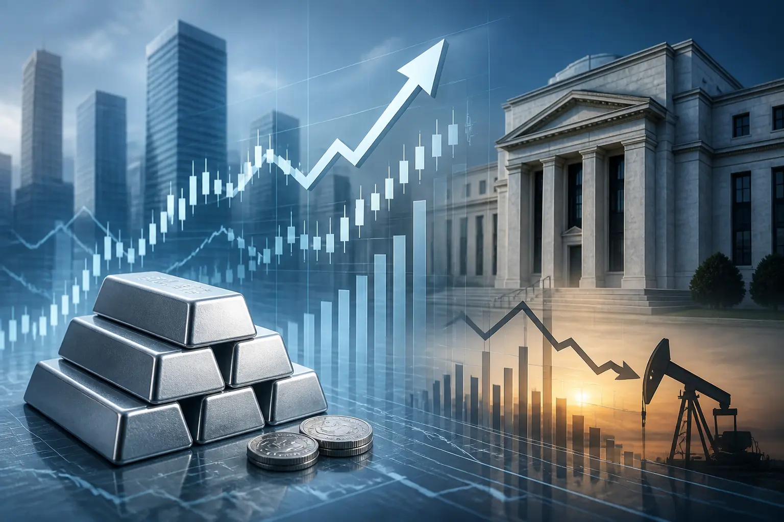 سعر الفضة يرتفع مع تراجع النفط وتحفظ الفيدرالي يحد من المكاسب