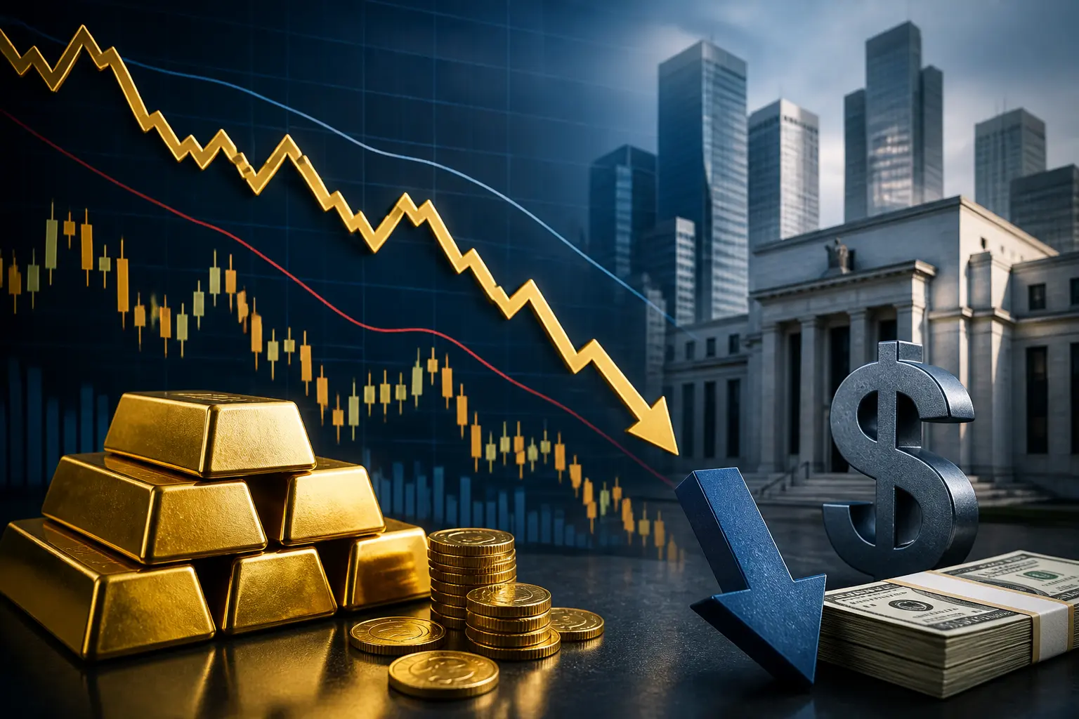الذهب يتراجع دون 4350 دولار مع تشدد الفيدرالي وتراجع الدولار