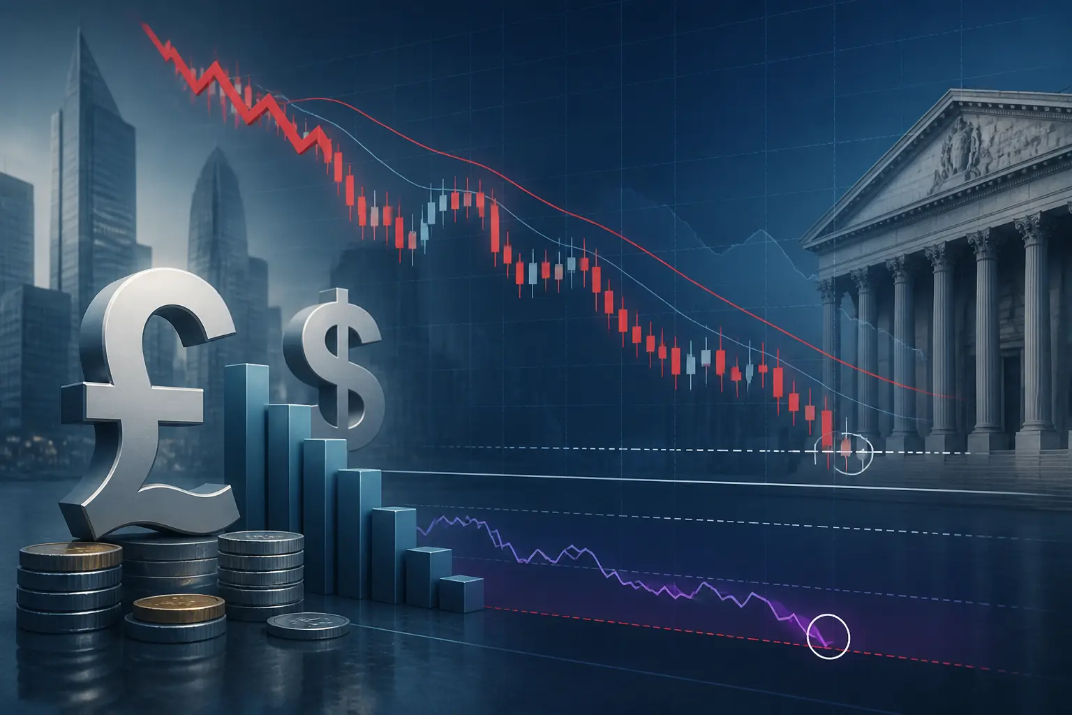 الجنيه الإسترليني يواصل الهبوط مع حالة تشبع بيعي قرب 1.3335 مقابل الدولار