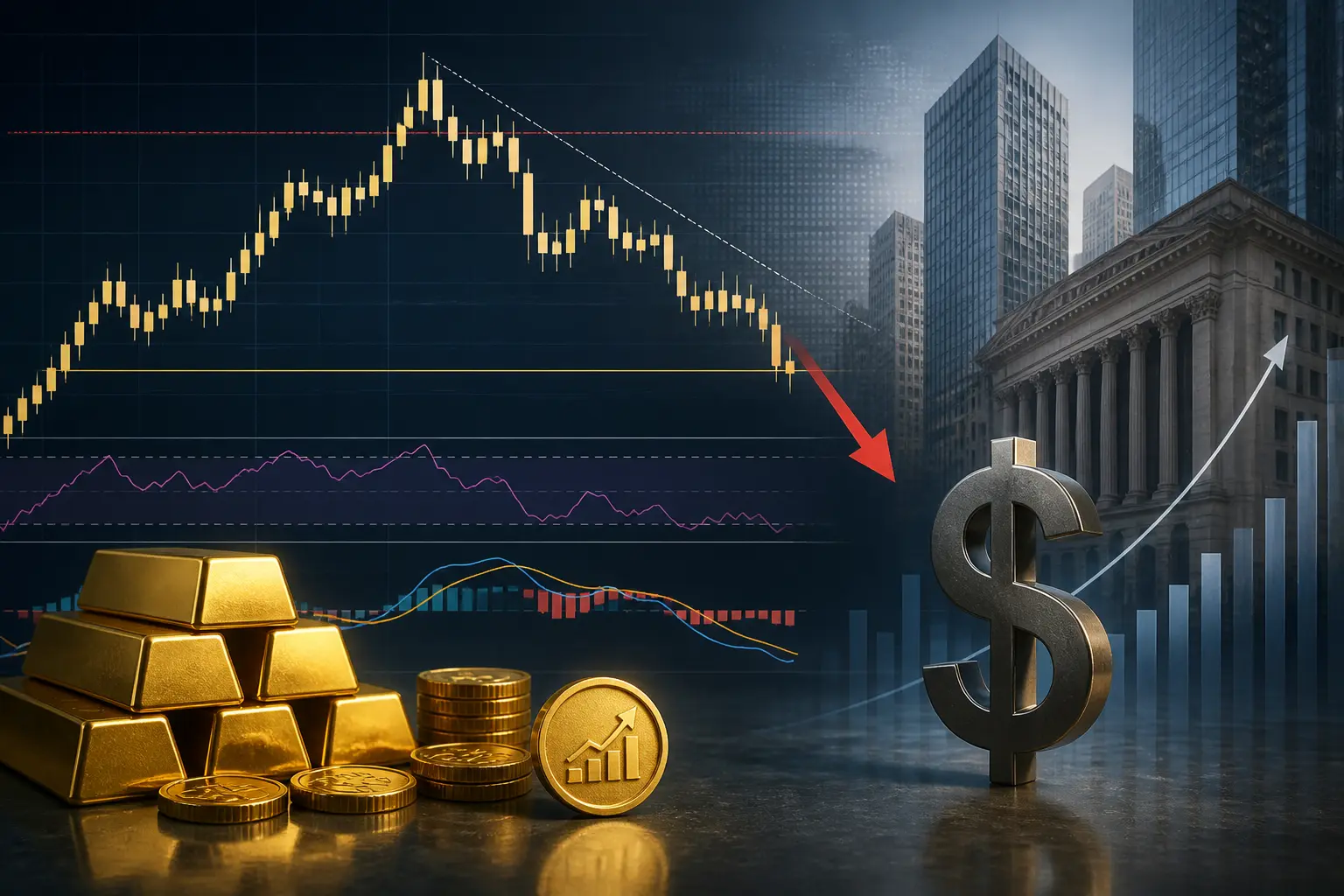 الذهب يهبط قرب 4300 دولار مع تماسك الدولار ورفض تجاوز 4400 دولار