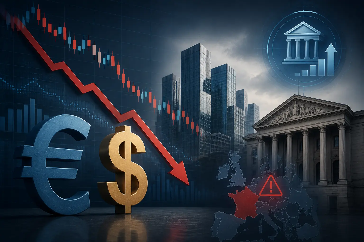 اليورو يتراجع مقابل الدولار مع توقعات تشديد البنك المركزي الأوروبي وتصاعد المخاطر الفرنسية