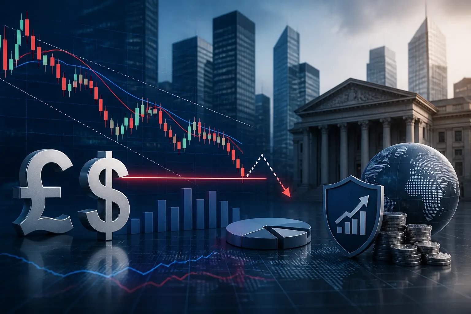 الجنيه الإسترليني يختبر دعم 1.3300 مقابل الدولار وسط زخم هبوطي متردد