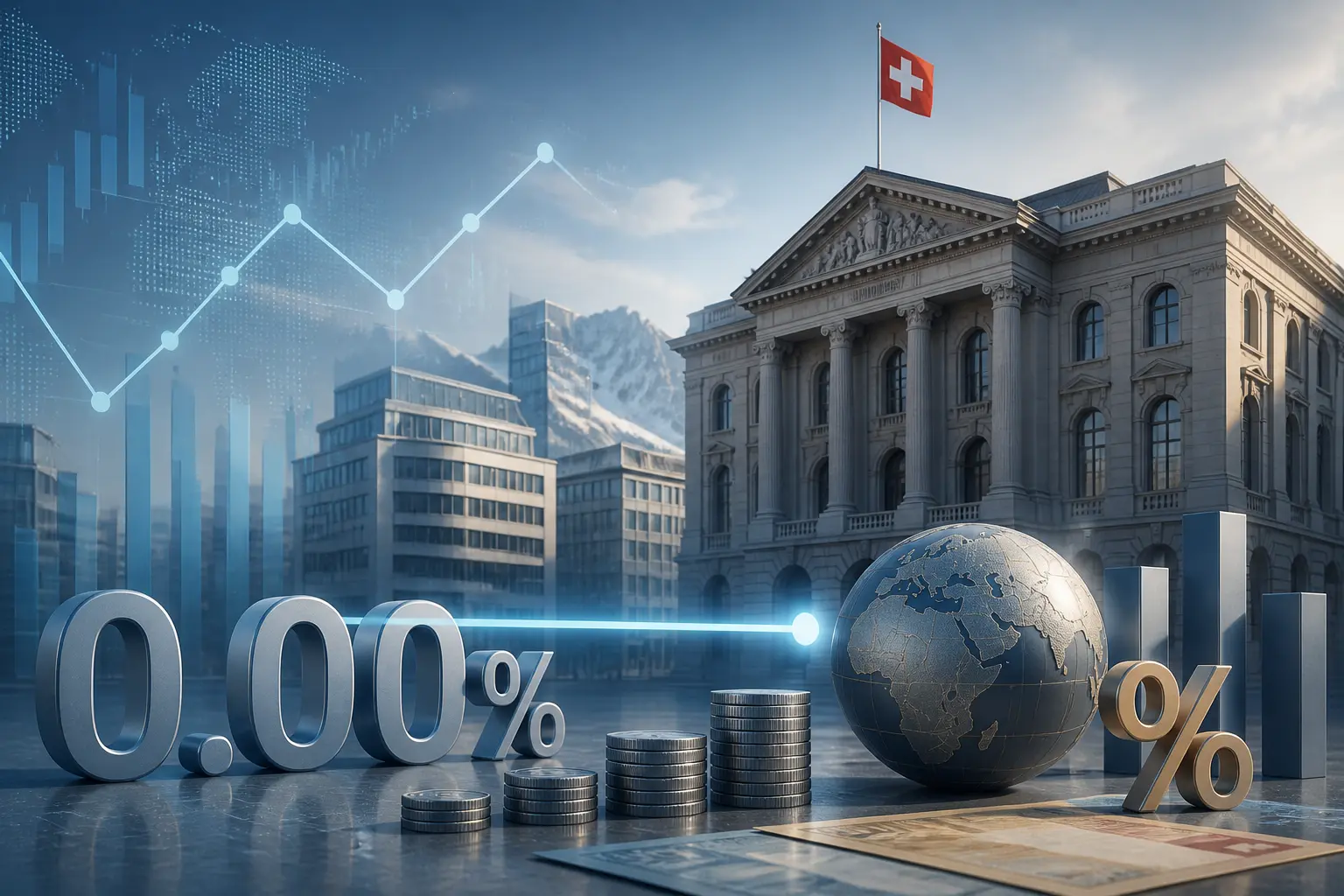 البنك الوطني السويسري يحافظ على سعر الفائدة الرئيسي عند 0.00% دون تغيير