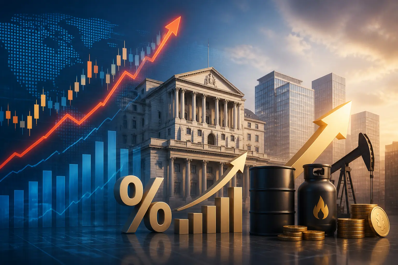 بنك إنجلترا قد يرفع أسعار الفائدة إذا استمر ارتفاع أسعار الطاقة