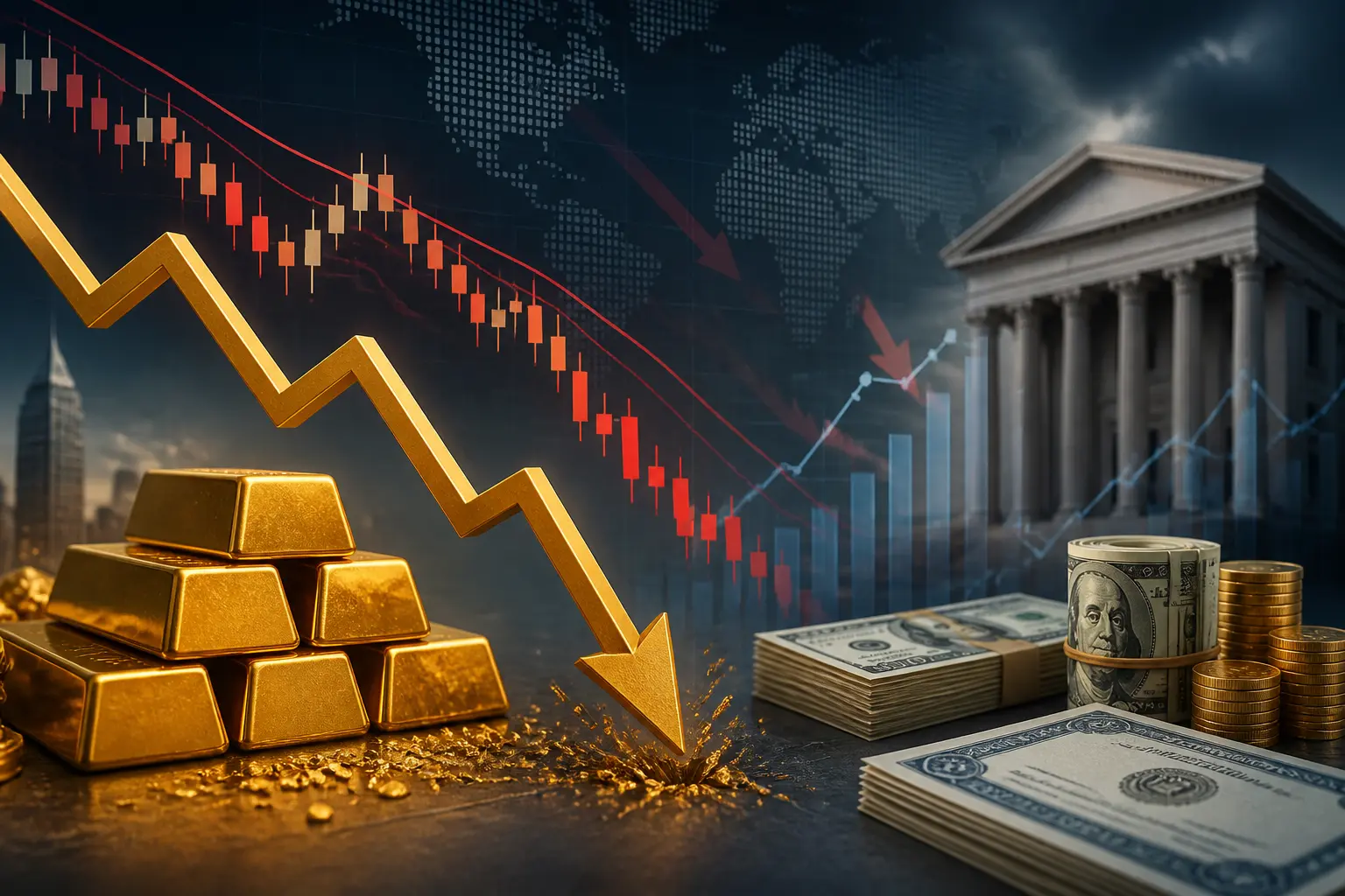 تراجع الذهب مع تصاعد توقعات رفع الفائدة من الاحتياطي الفيدرالي