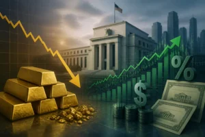 الذهب يتراجع مع تصاعد توقعات رفع الفائدة الأمريكية وسط ضغوط بيعية مستمرة