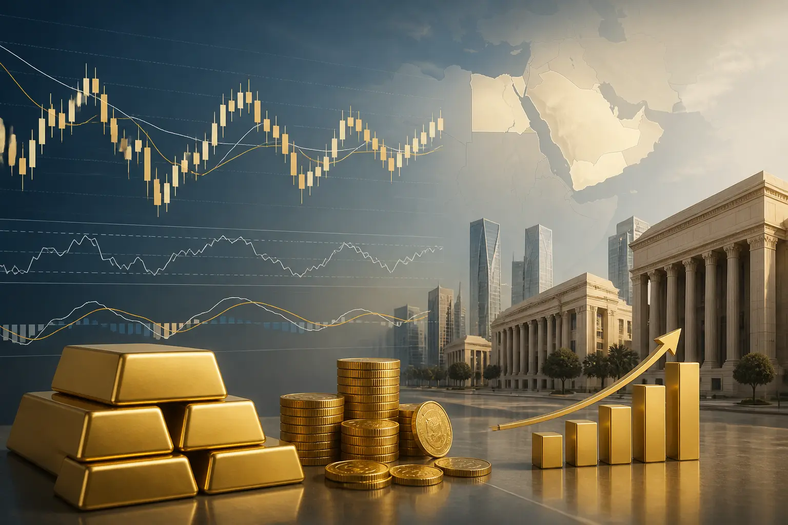 ارتفاع طفيف في سعر الذهب اليوم في السعودية ومصر وسط حالة فنية حيادية