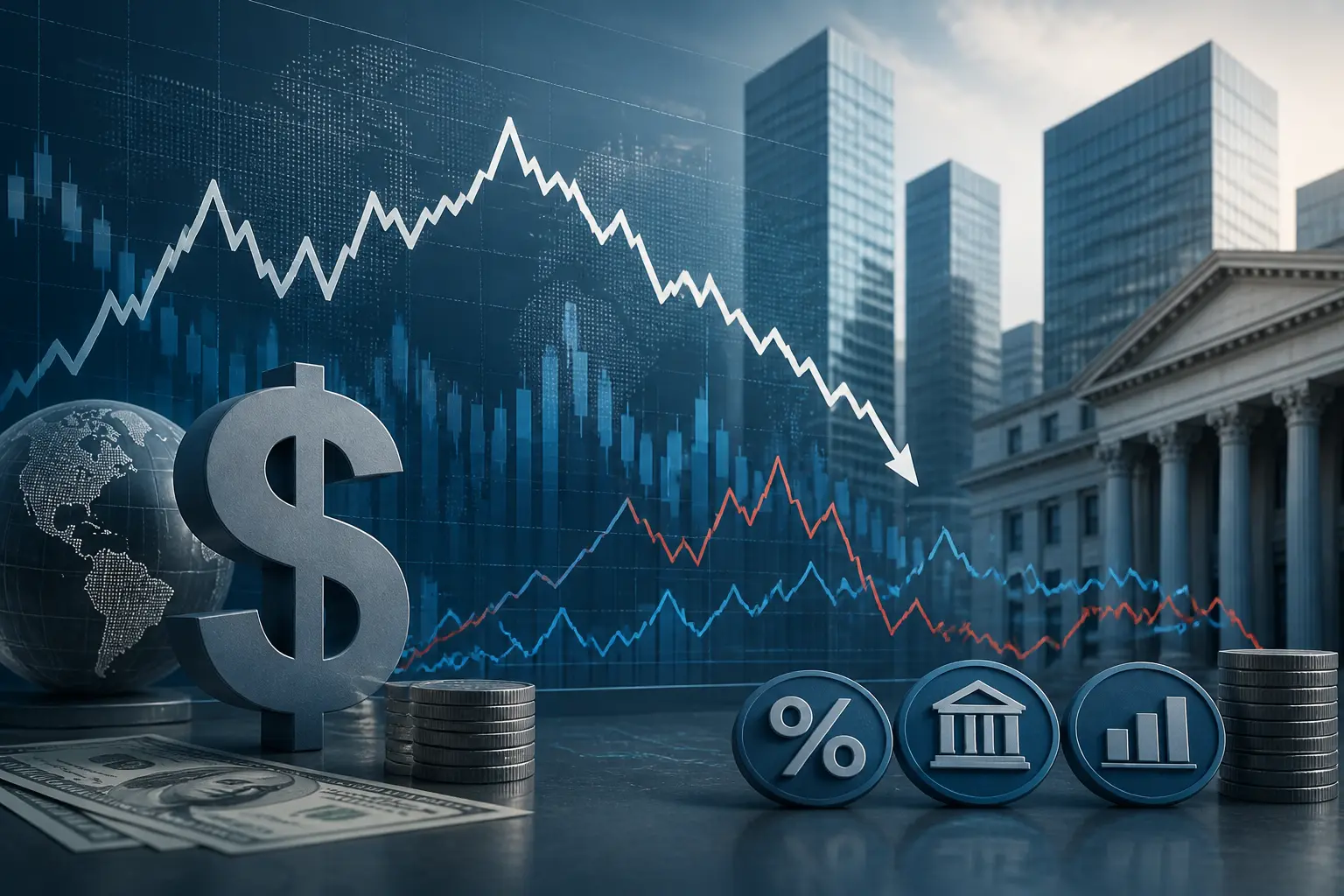 تراجع الدولار بعد وصوله لأعلى مستوى في شهرين وسط تقلبات أسعار الفائدة وعوائد السندات