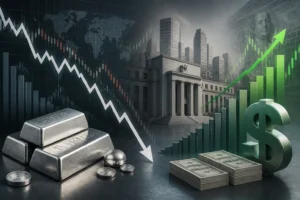 تراجع حاد في سعر الفضة مع ارتفاع عوائد السندات الأمريكية وقوة الدولار