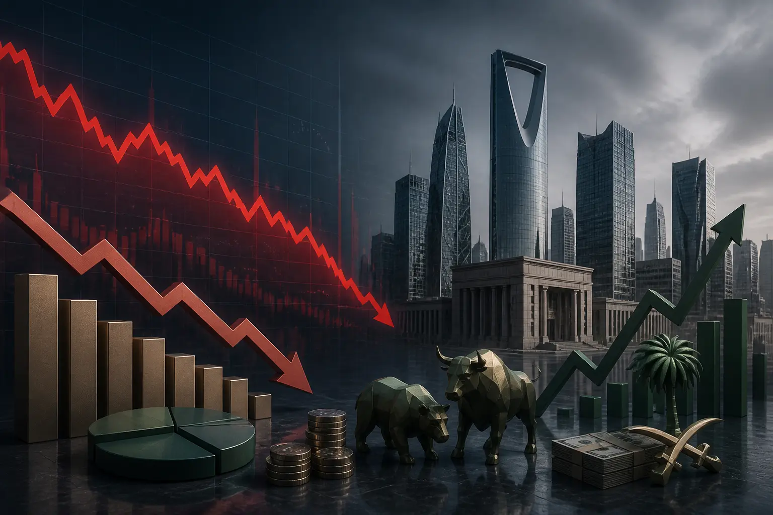 تراجع جماعي للأسهم السعودية وسط نشاط تداول مرتفع في جلسة ضاغطة