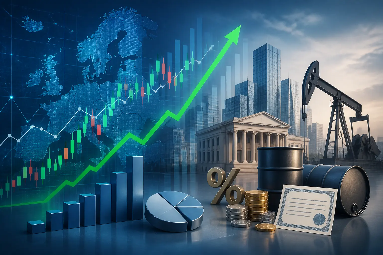 الأسهم الأوروبية ترتفع وسط تقلبات العوائد وصعود أسعار النفط