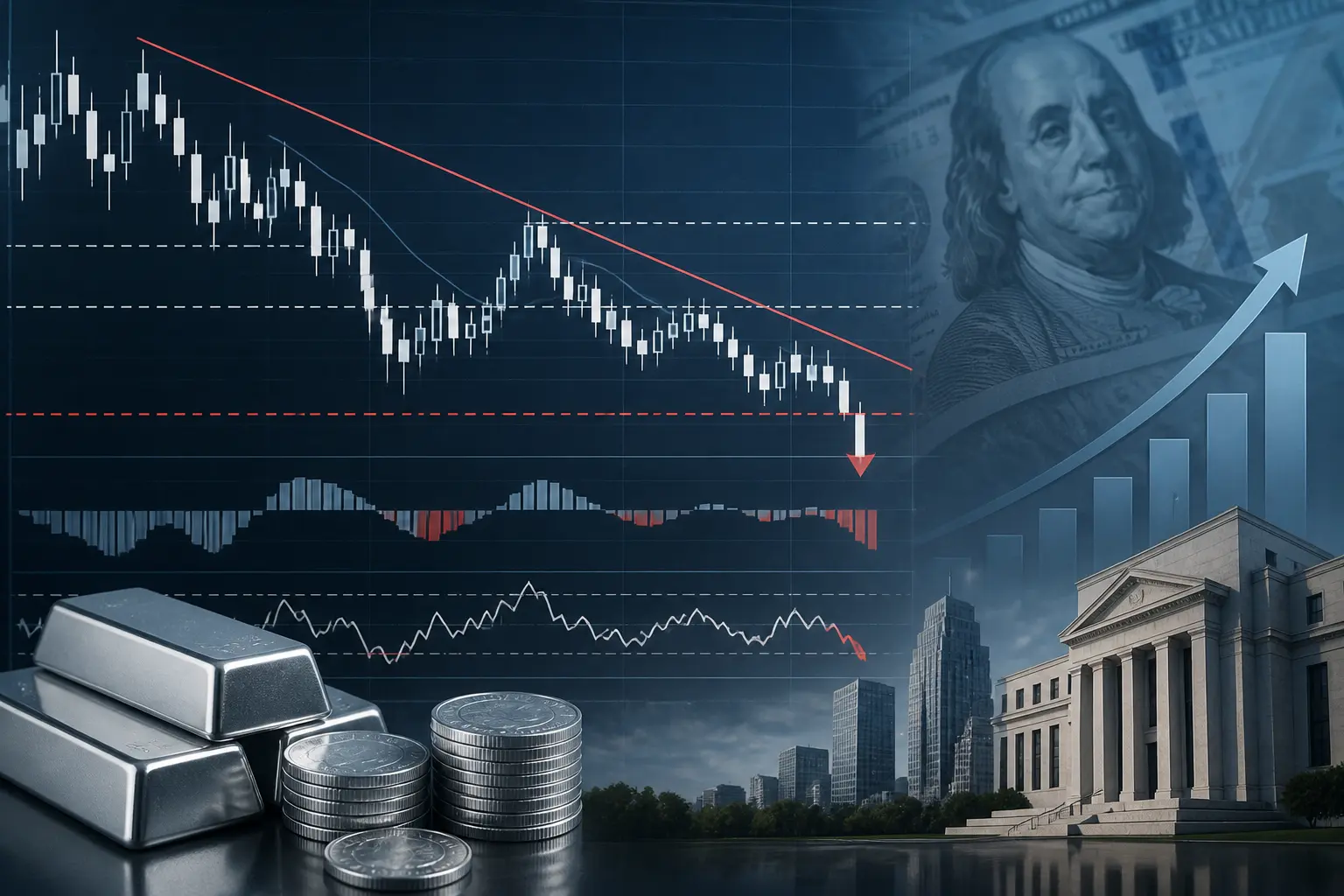 سعر الفضة يتراجع دون 61 دولارًا وسط صعود الدولار الأمريكي وقوة العوائد