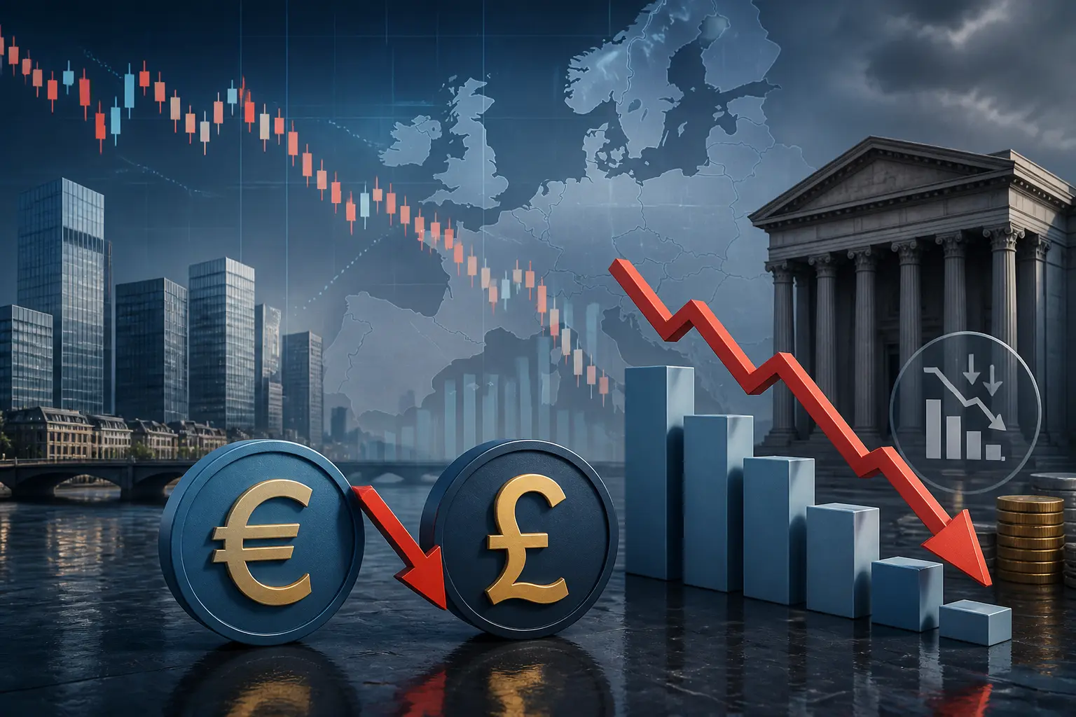 تراجع اليورو مقابل الجنيه الإسترليني مع استمرار ضعف مبيعات التجزئة الألمانية