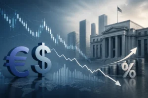 اليورو مقابل الدولار يتجه نحو 1.10 مع استمرار قوة الدولار ومخاطر رفع الفائدة الأمريكية