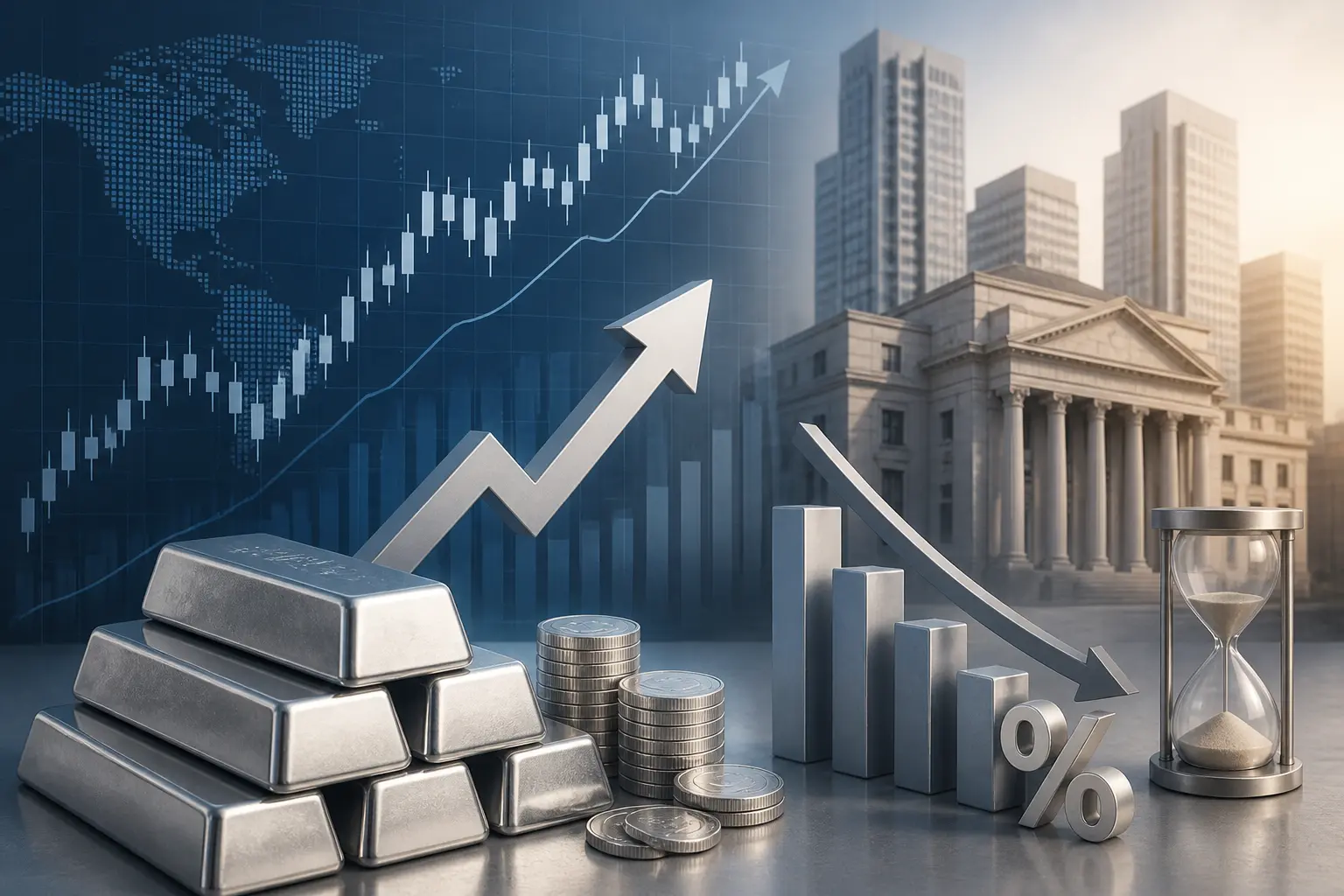 سعر الفضة يرتفع إلى 61.40 دولار مع تراجع عوائد السندات الأمريكية وترقب تقرير الوظائف
