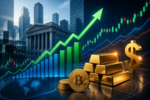 تراجع نمو التوظيف الأمريكي يدفع داو جونز وناسداك والذهب والبيتكوين للارتفاع