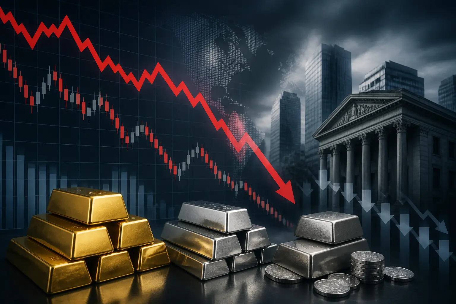 تراجع حاد في أسعار الذهب والفضة والبلاتين وسط ضغوط السوق العالمية