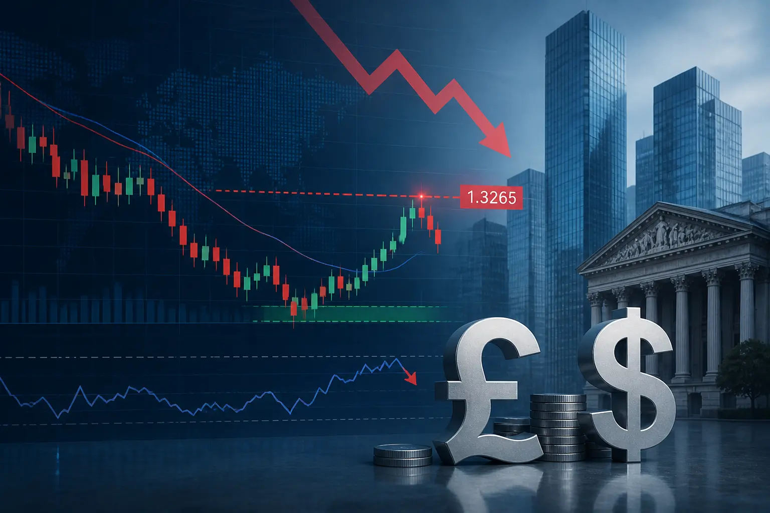 الجنيه الإسترليني يتراجع مقابل الدولار مع استمرار مقاومة 1.3265