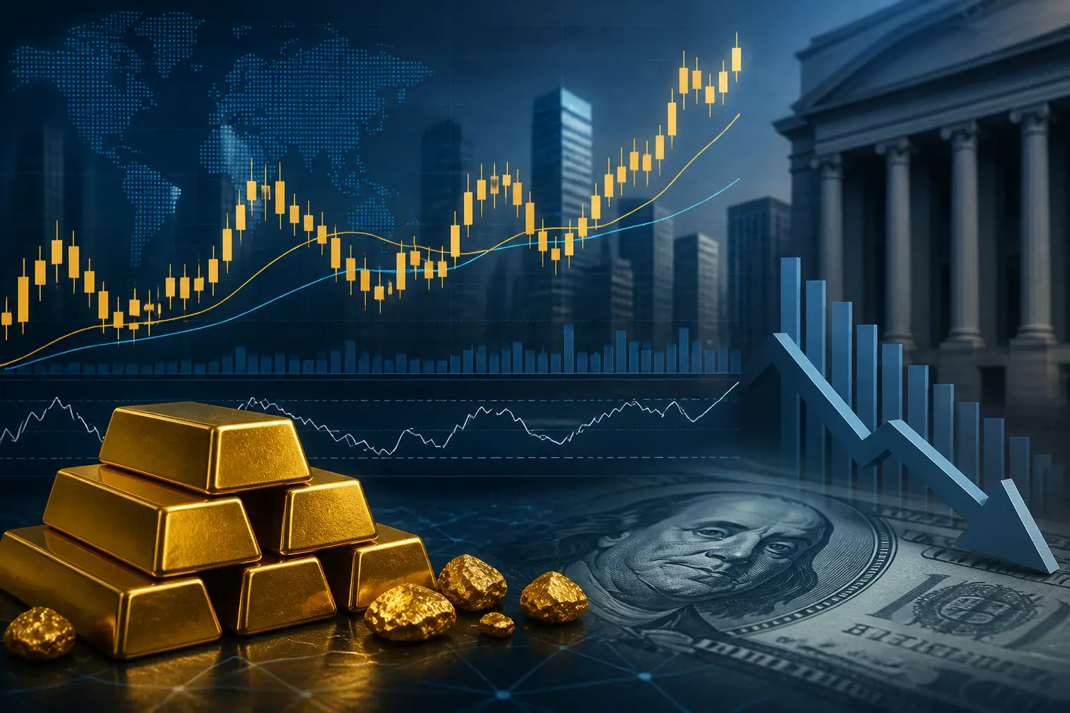 الذهب يرتفع طفيفًا مع تراجع توقعات رفع الفائدة الأمريكية وضغوط على الدولار