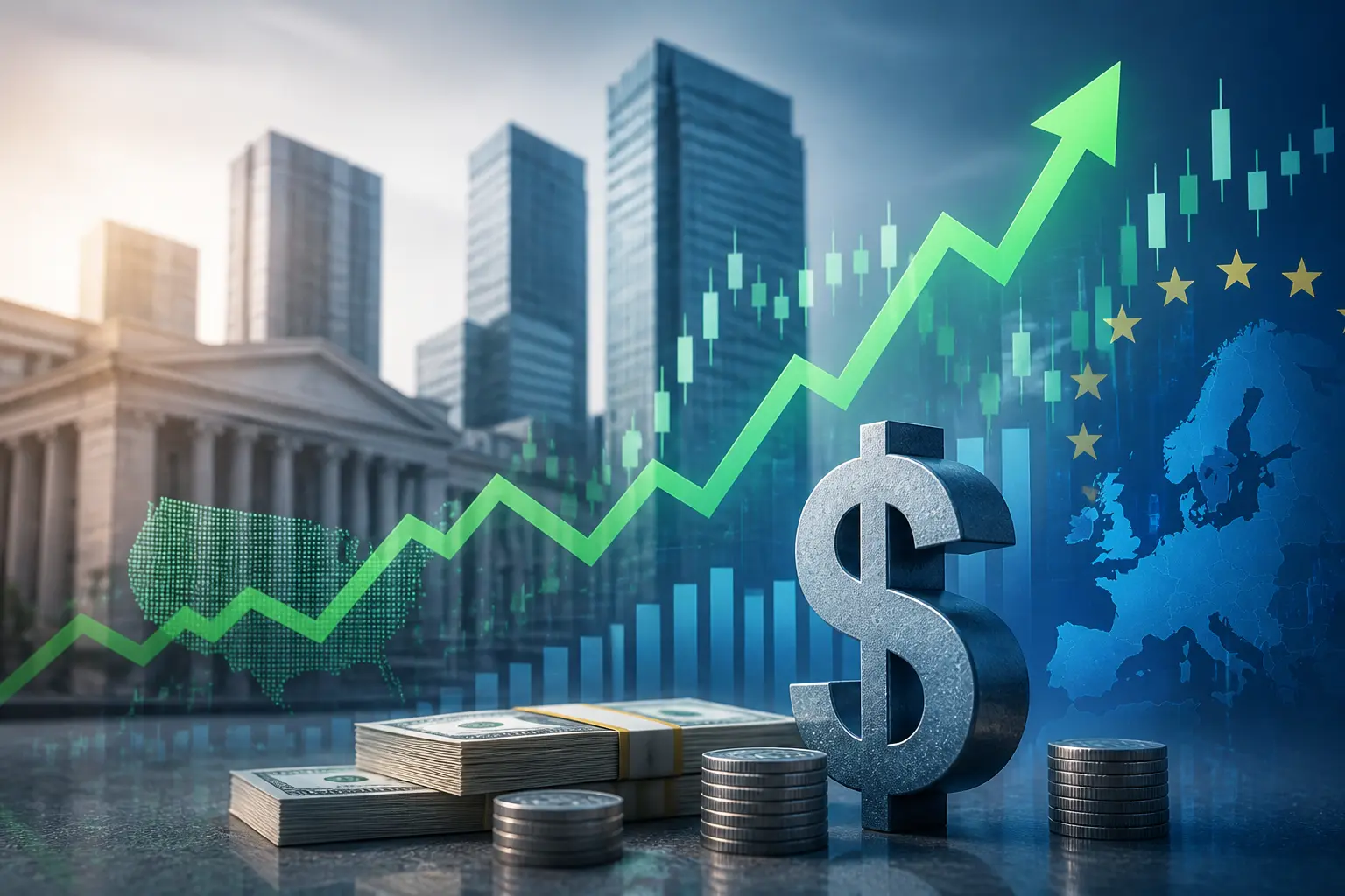 الدولار الأمريكي يواصل مكاسبه مع توقعات تشديد الفيدرالي مقابل مرونة البنك المركزي الأوروبي