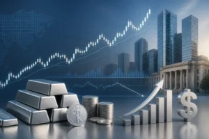 قفزة سعر الفضة قرب 61.80 دولار مع تراجع توقعات رفع الفائدة الأمريكية