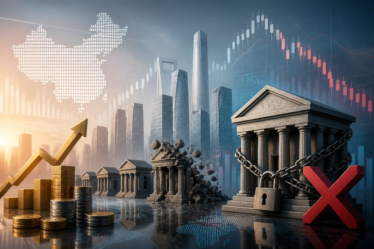 الصين تغلق 670 بنكًا في 2025 ضمن أكبر عملية لإعادة هيكلة النظام المالي