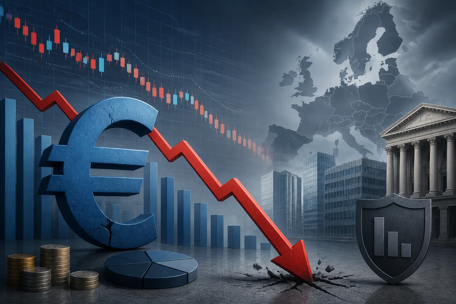 تراجع اليورو مع تفاقم المخاوف السياسية والمالية في أوروبا