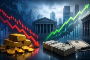 الذهب يواجه ضغوطًا قرب أدنى مستوياته في شهرين مع صعود الدولار وارتفاع عوائد السندات الأمريكية