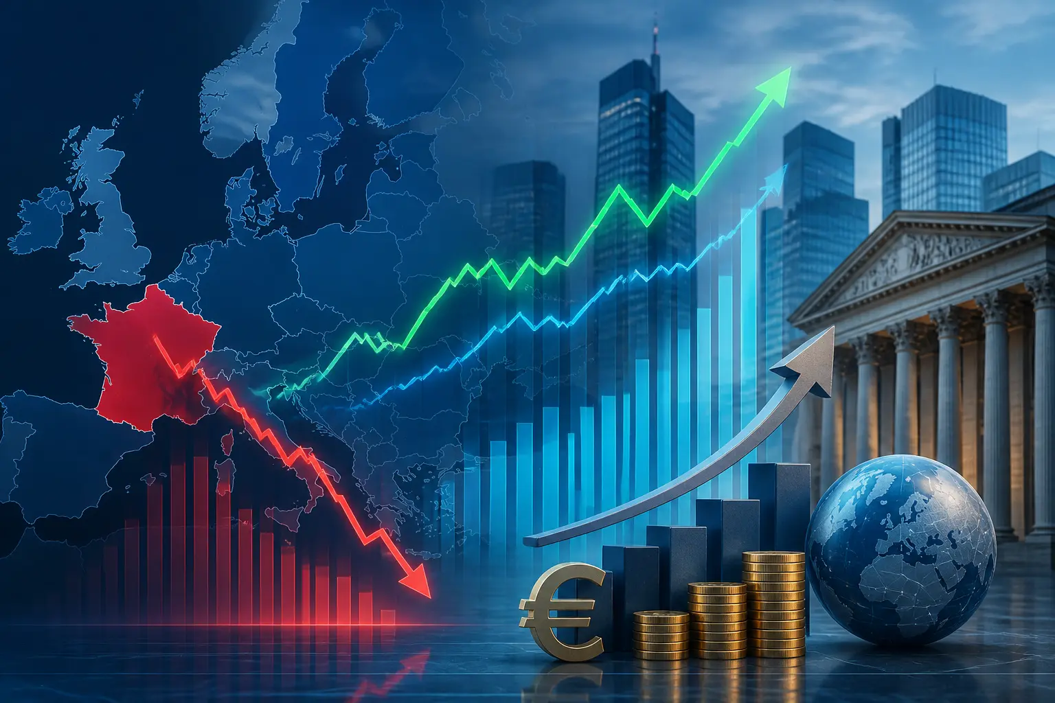 الأسهم الأوروبية ترتفع مع تراجع أداء السوق الفرنسية بسبب أزمة الديون