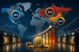 انخفاض تركيز تعدين بيتكوين في الولايات المتحدة مع ارتفاع حصة روسيا