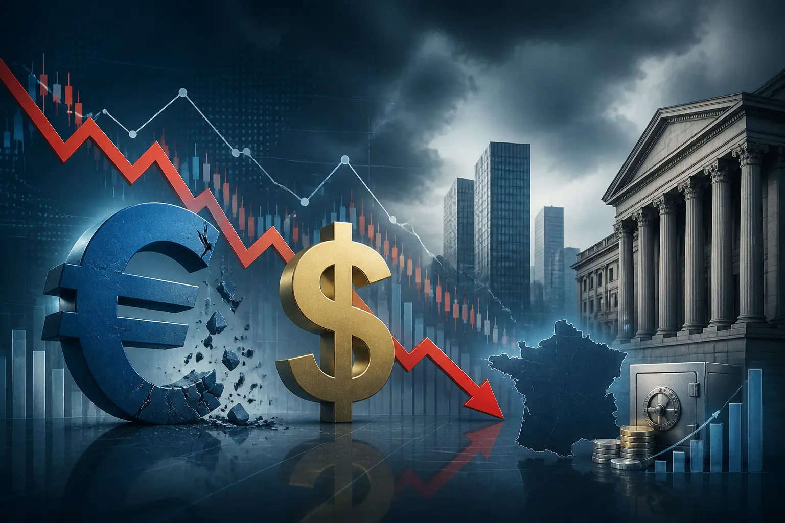 اليورو يتراجع أمام الدولار وسط مخاوف مالية فرنسية متجددة