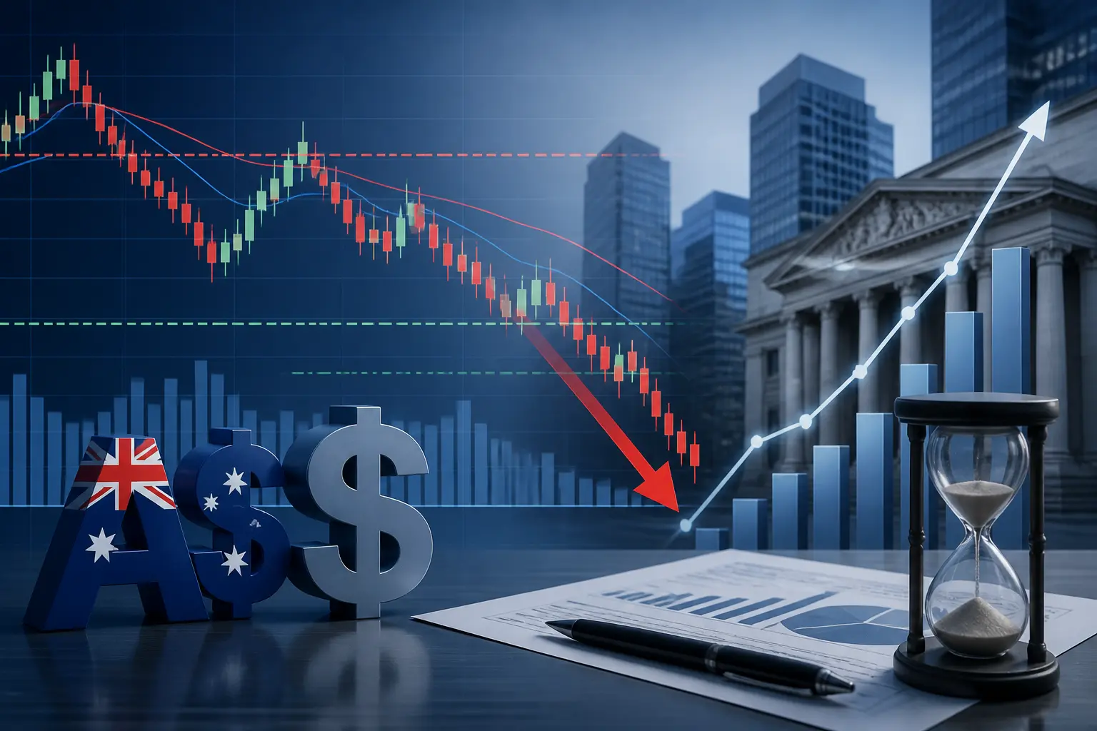 تراجع الدولار الأسترالي مع ارتفاع عوائد السندات الأمريكية وترقب محضر الفيدرالي