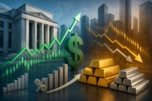 محضر الفيدرالي يعزز الدولار ويضغط على الذهب والفضة وسط توقعات برفع الفائدة