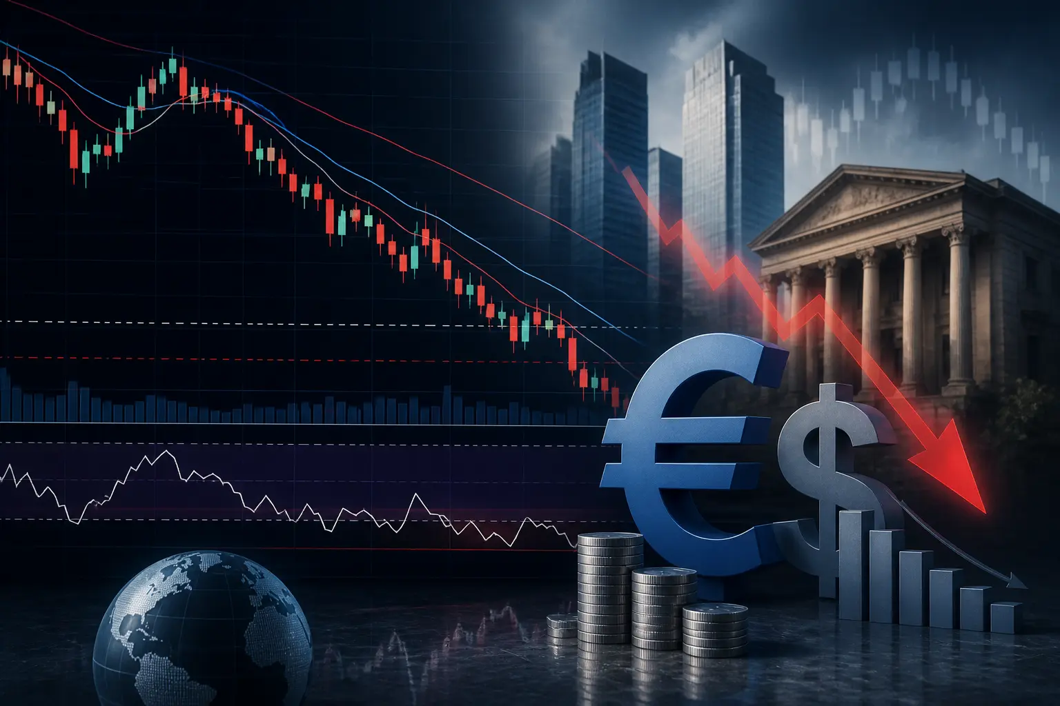 زوج يورو/دولار EUR/USD يتراجع دون 1.1200 وسط ضغوط تشبع بيعي ومخاوف مالية
