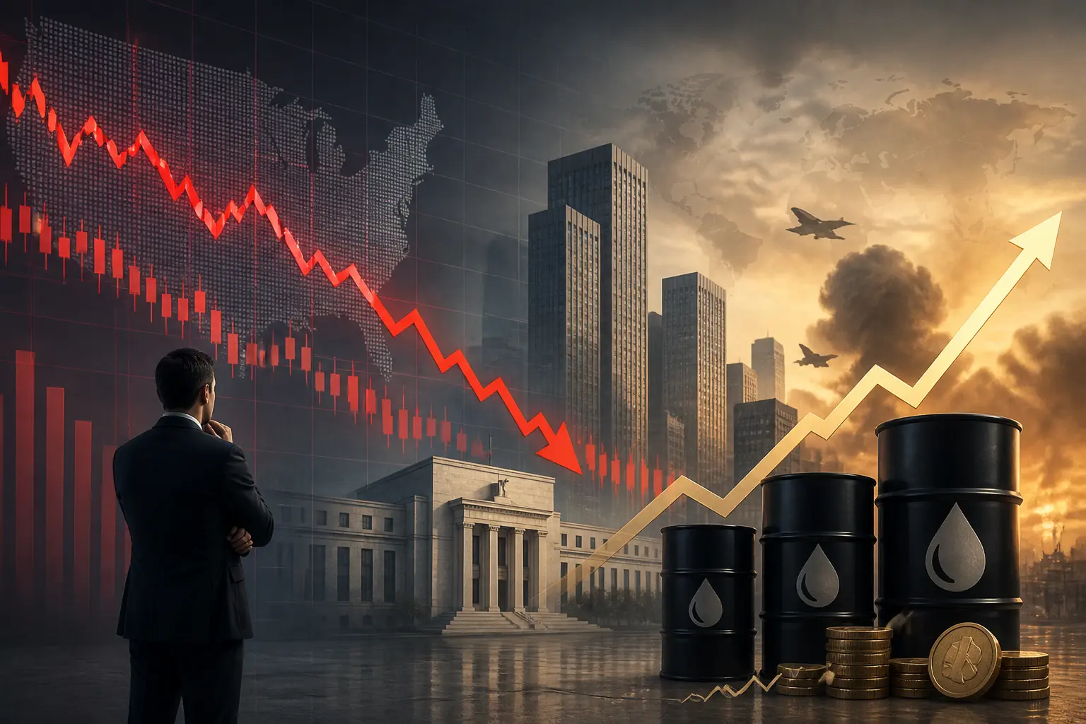 تراجع عقود مؤشرات الأسهم الأمريكية مع ارتفاع نفط برنت قرب 5% وسط مخاوف الحرب والتضخم