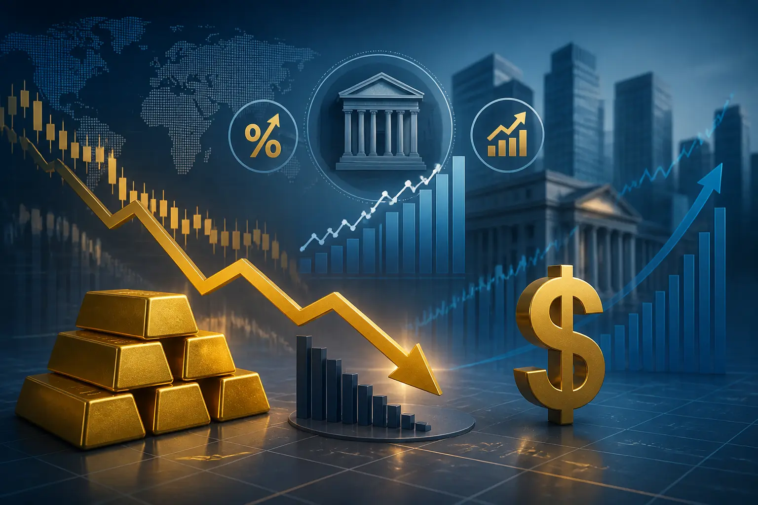 الذهب يواجه ضغوطًا مع ارتفاع العوائد وقوة الدولار وسط توقعات تشديد الفيدرالي