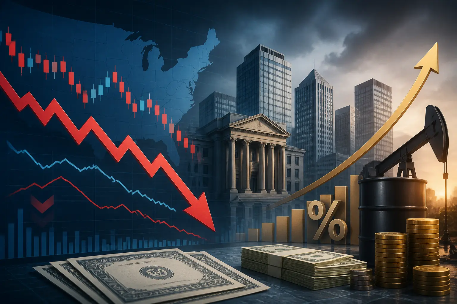تراجع الأسهم الأمريكية مع ارتفاع عوائد السندات وصعود أسعار النفط 4%