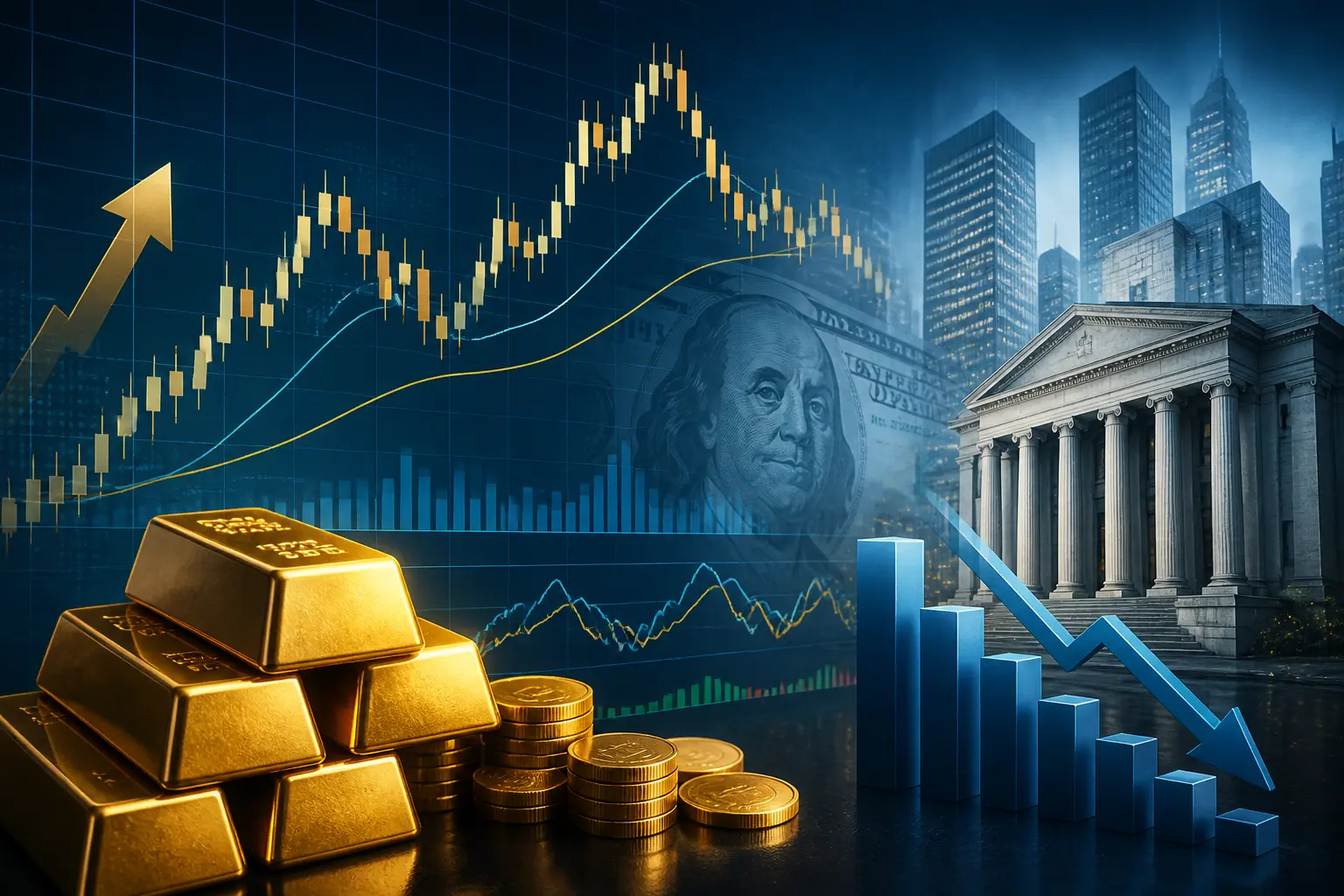 الذهب يحقق مكاسب متواضعة مع تراجع عوائد السندات الأمريكية وسط مخاوف رفع الفائدة