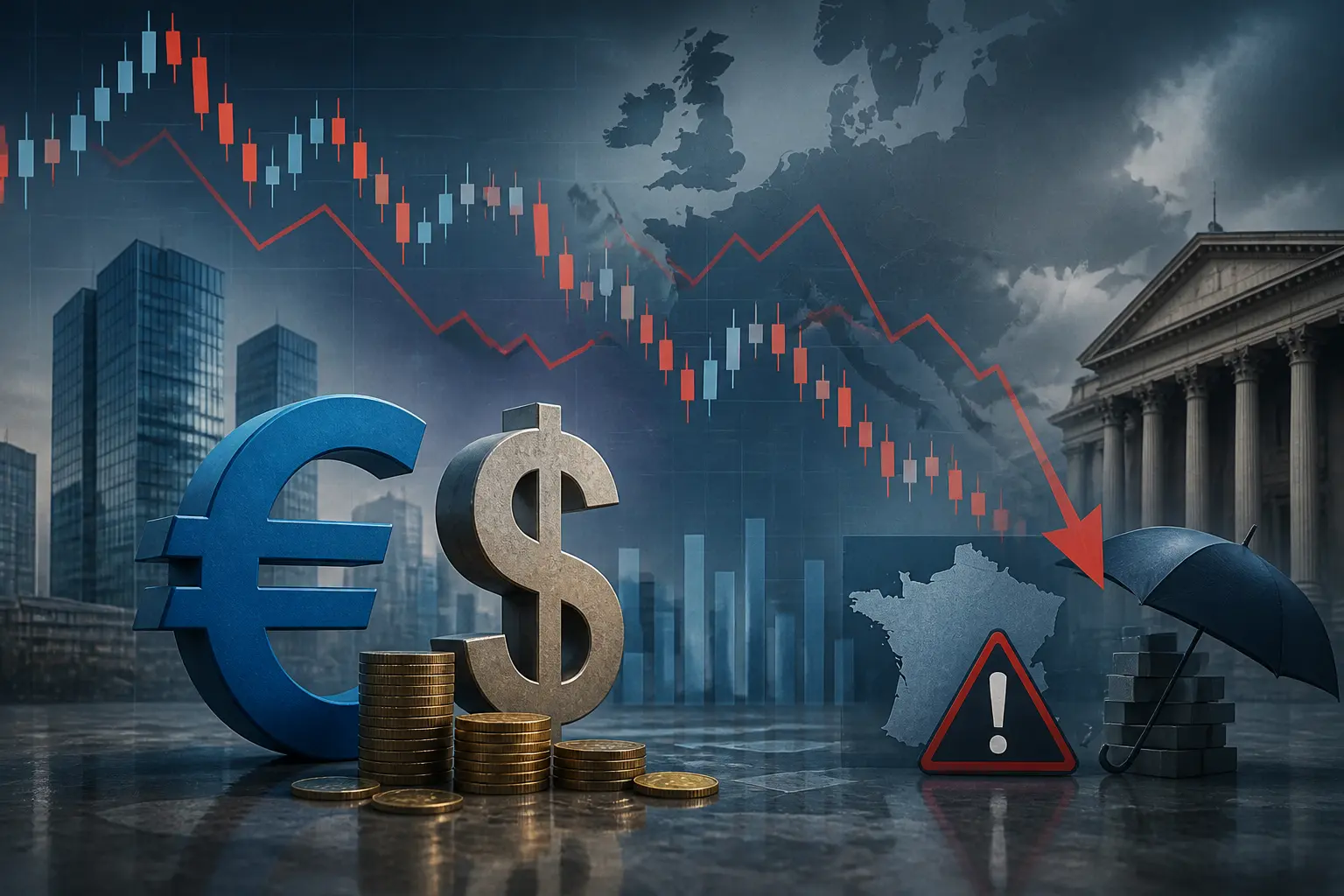 اليورو يواجه تحديات مستمرة أمام الدولار مع بقاء المخاطر المالية الفرنسية