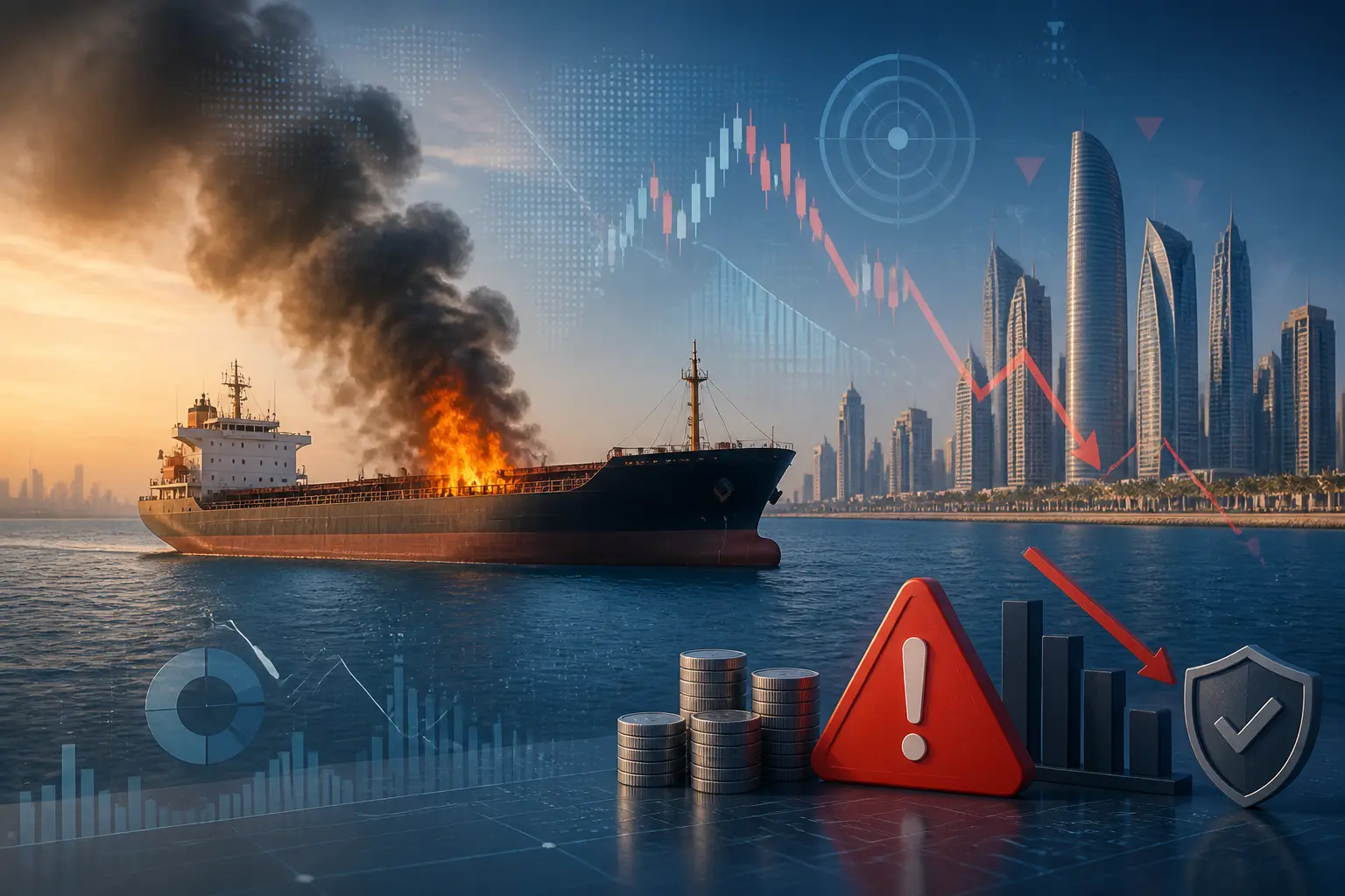 ضربة قذيفة تستهدف سفينة قرب سواحل الإمارات وحريق يُخمد على متنها